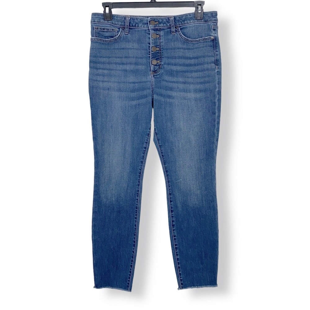 LC Lauren Conrad High Rise Skinny Medium Wash Stretch Denim Ankle Jeans